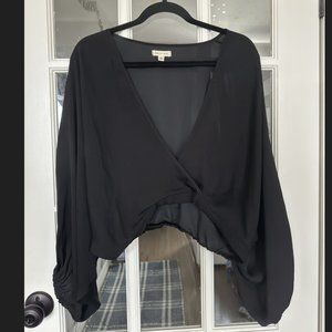 Urban Outfitters Silence + Noise Long-Sleeve Open Front Crop - Black - Medium